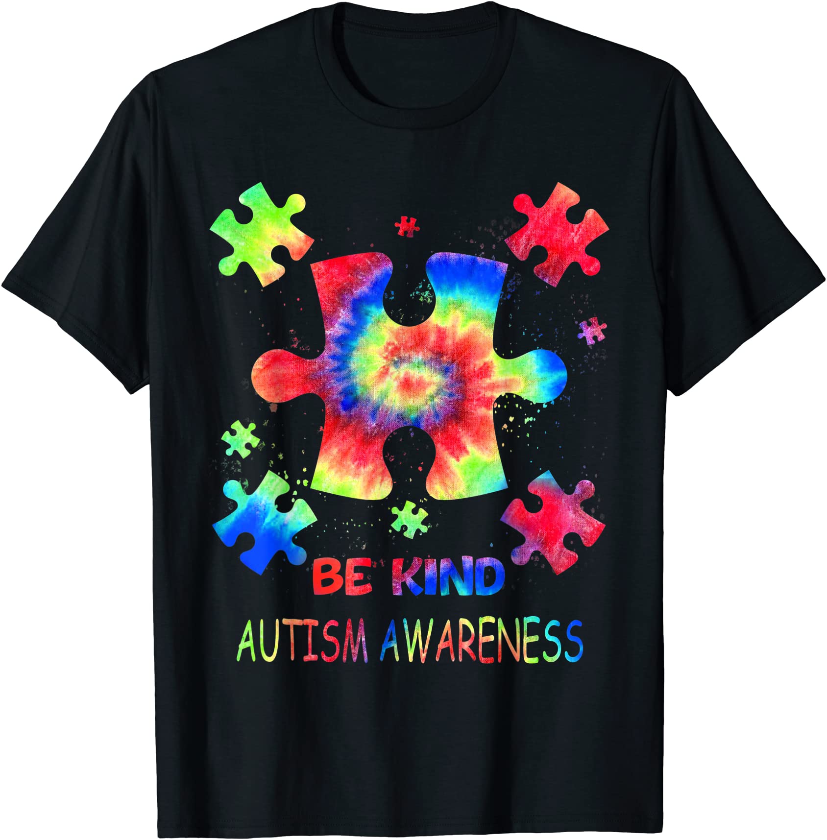 be kind puzzle pieces tie dye cute autism awareness boy kids t shirt ...