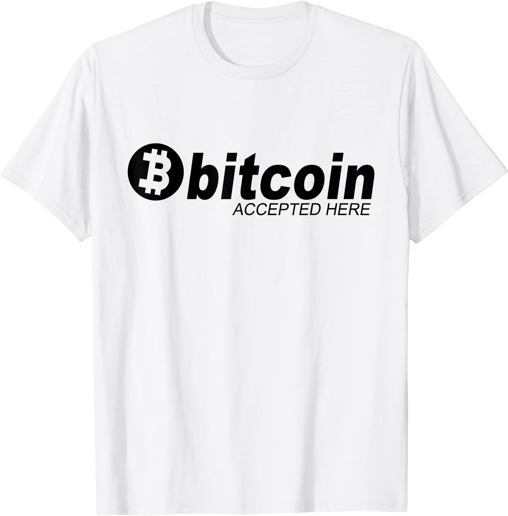 bitcoin accepted here t shirt