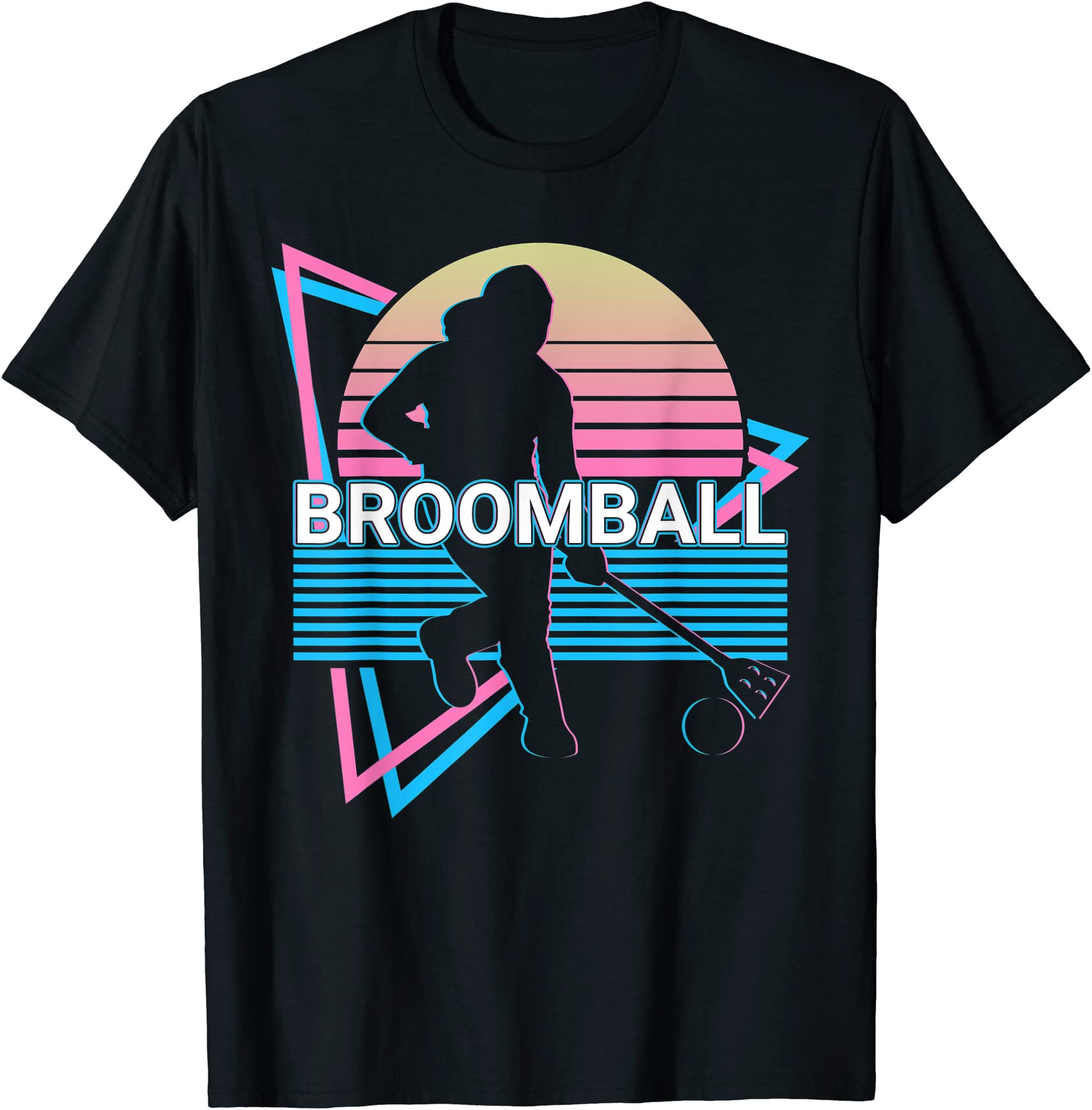 broomball player retro t shirt men - Buy t-shirt designs