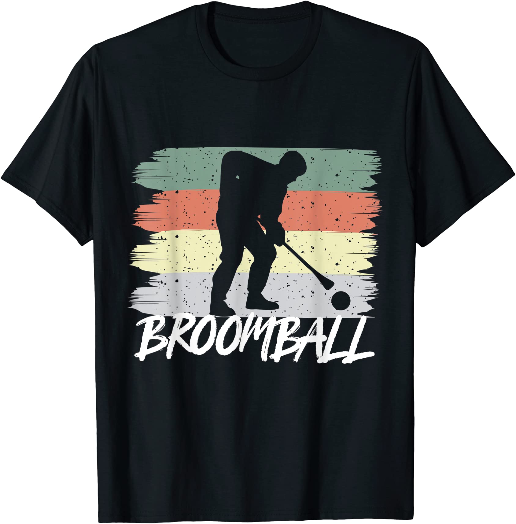 broomball stick game ball helmet gift t shirt men - Buy t-shirt designs