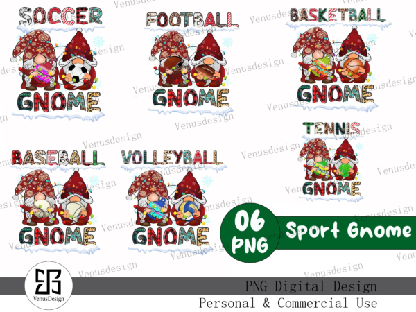 Sport gnome sublimation bundle t shirt template vector