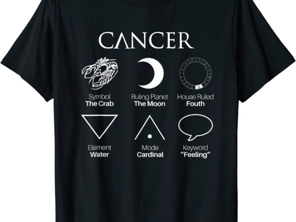 Cancer astrology zodiac sign symbols t shirt t shirt men