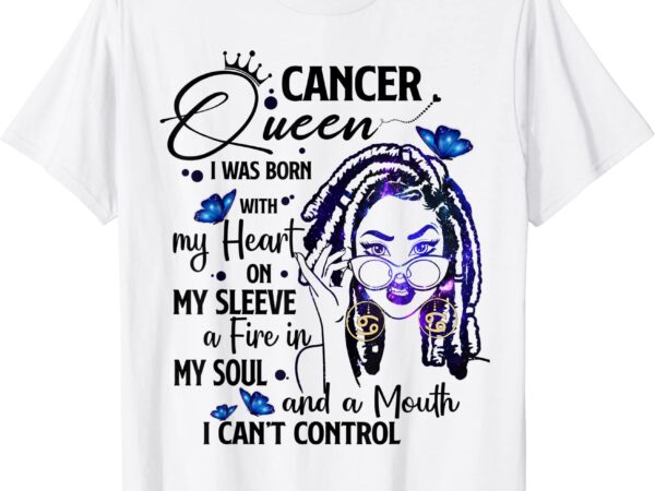 Cancer girl afro locs girl zodiac signs birthday gift t shirt men