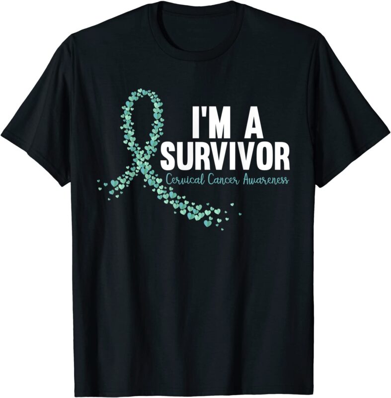 cancer survivor teal ribbon cervical cancer awareness t shirt men - Buy ...