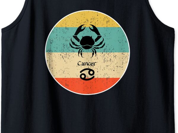 Cancer zodiac retro gift tank top men t shirt vector file