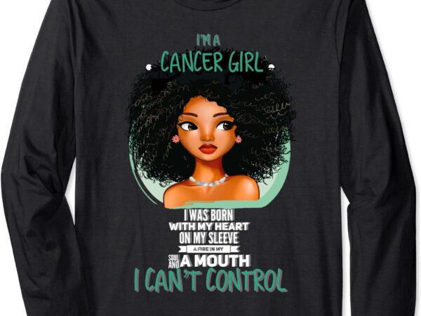 Cancer zodiac sign shirts for afro american girls and women long sleeve t shirt unisex