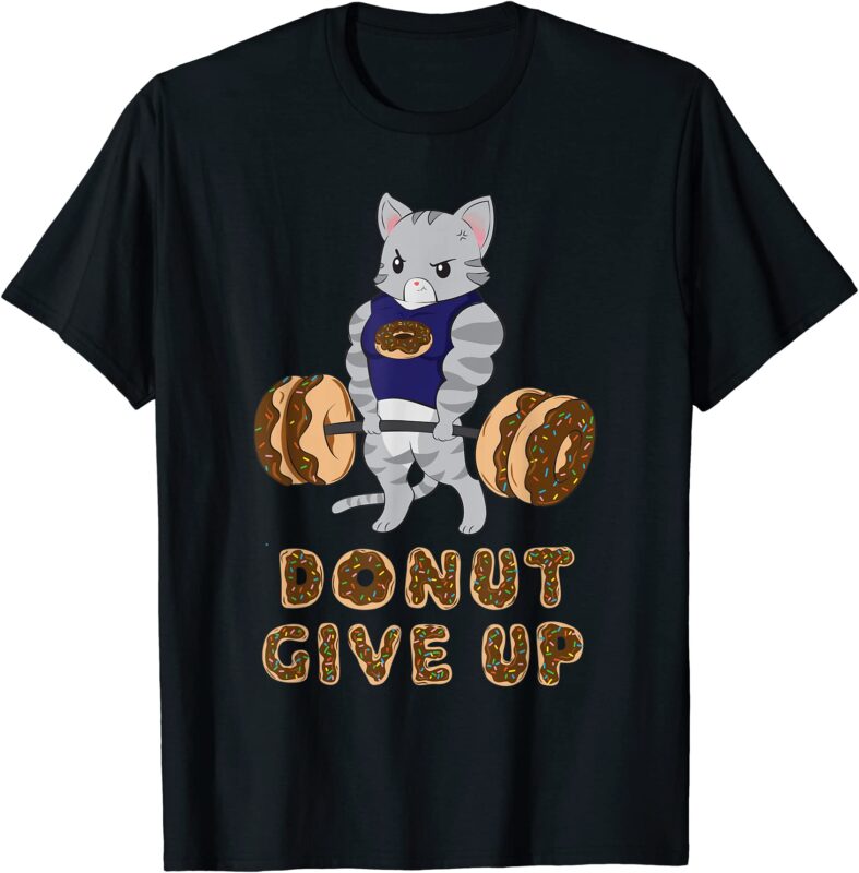 cat lifting weights shirt