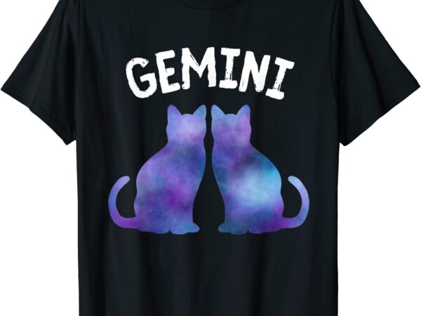 Cat zodiac gemini tie dye nebula pattern t shirt men
