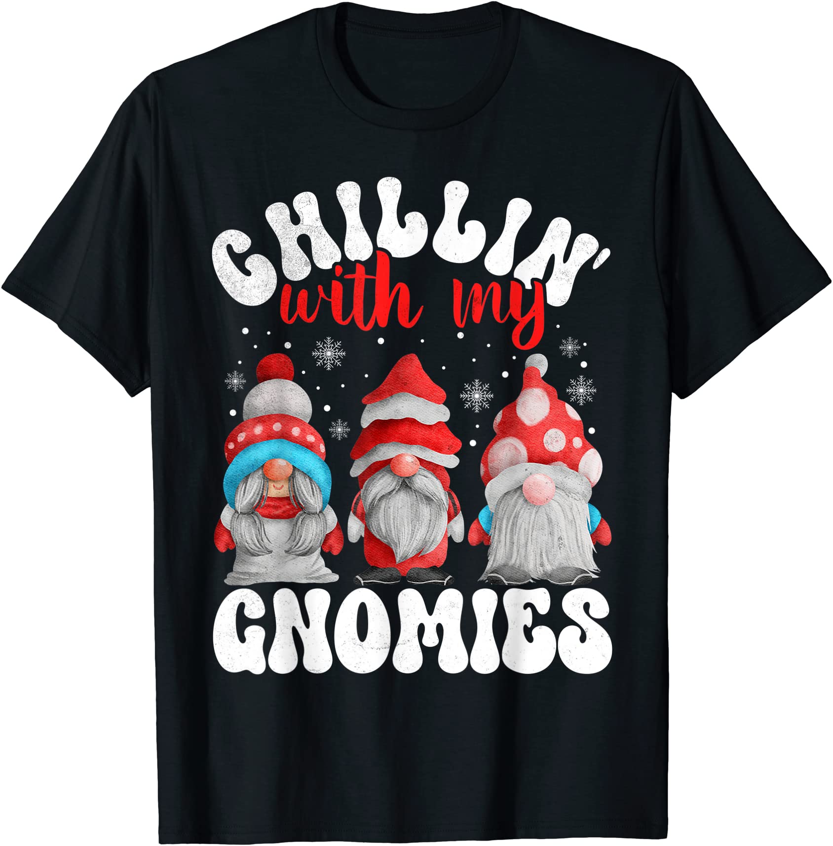 chillin with my gnomies matching family christmas gnome t shirt ...