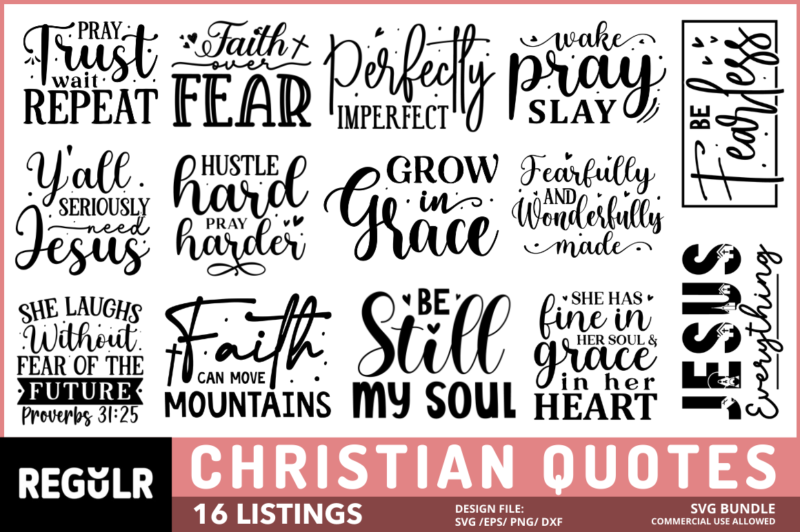 Christian Quotes Svg Bundle