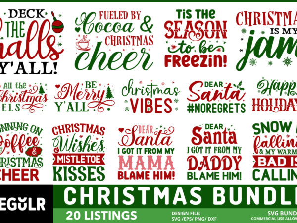 Christmas svg bundle t shirt vector file