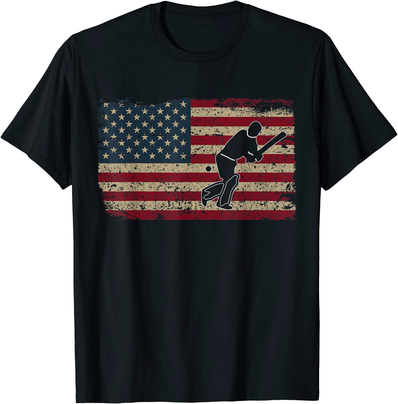 cricket bat america flag us batsman cricketer cricket player t shirt ...