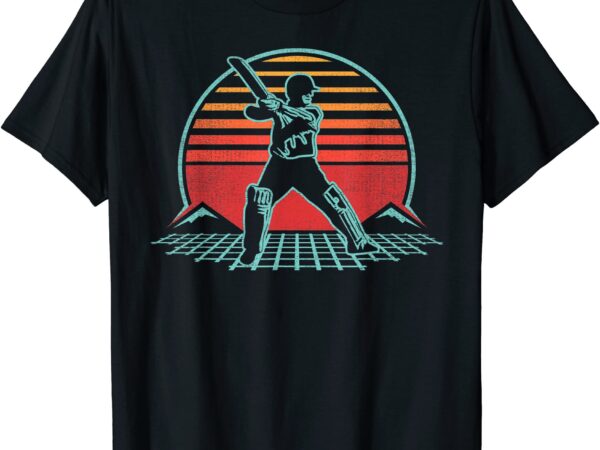 Cricket retro vintage 80s style coach player gift t shirt men