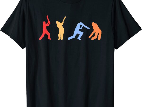 Cricket retro vintage colours cricket players t shirt men