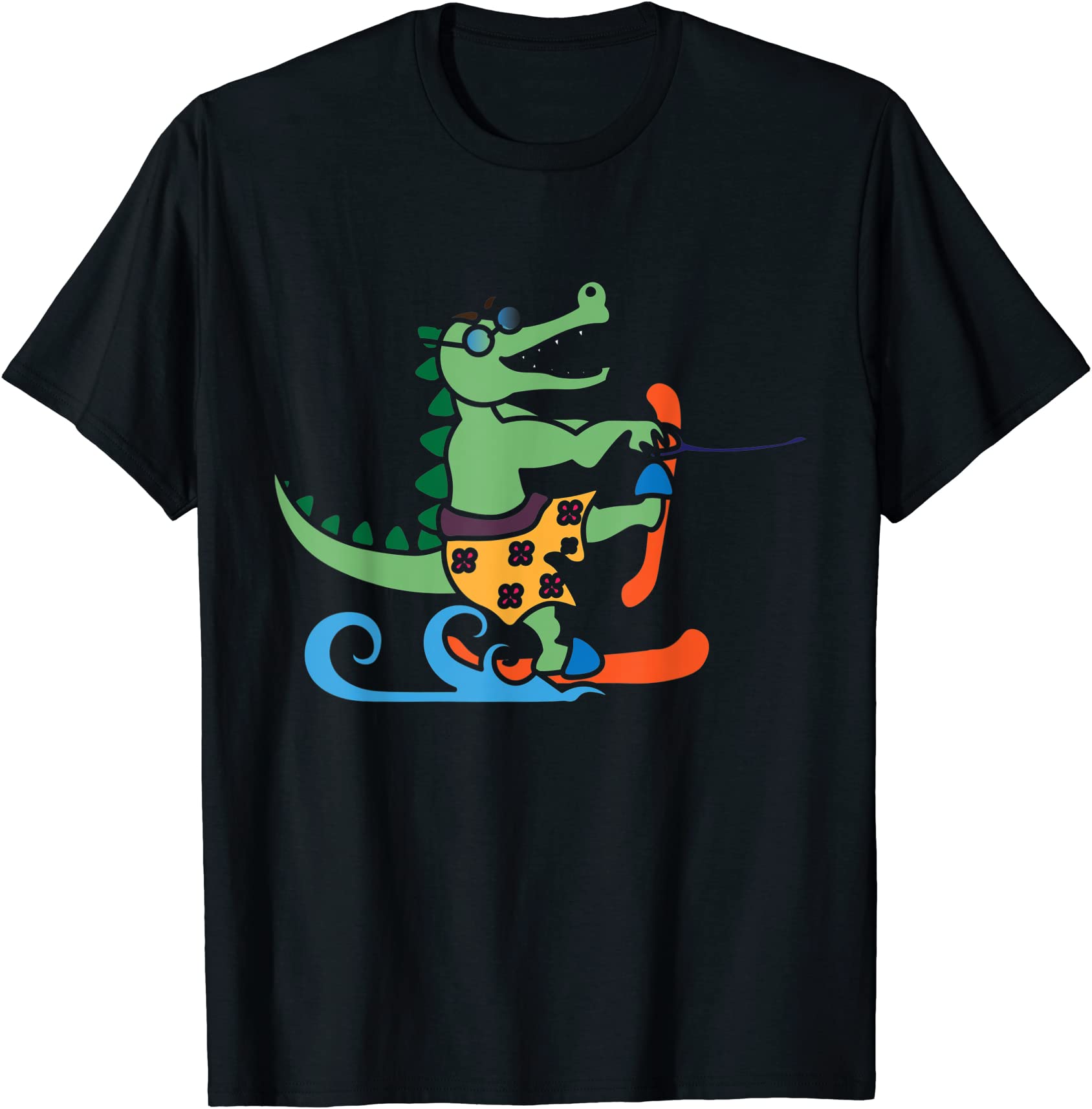 crocodile lover skiing alligator reptile water ski t shirt men - Buy t ...