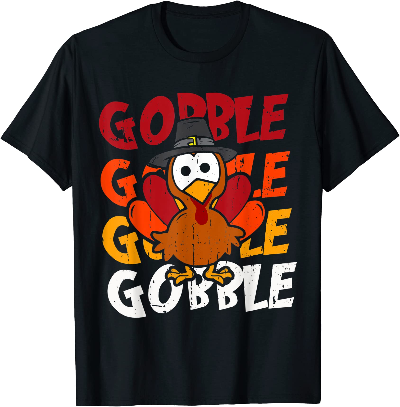 cute gobble gobble turkey pilgrim little boys thanksgiving t shirt men ...