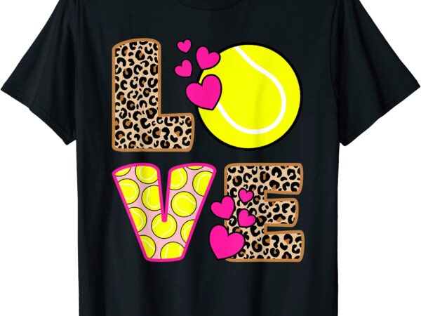 Cute love tennis leopard print women girls tennis t shirt men