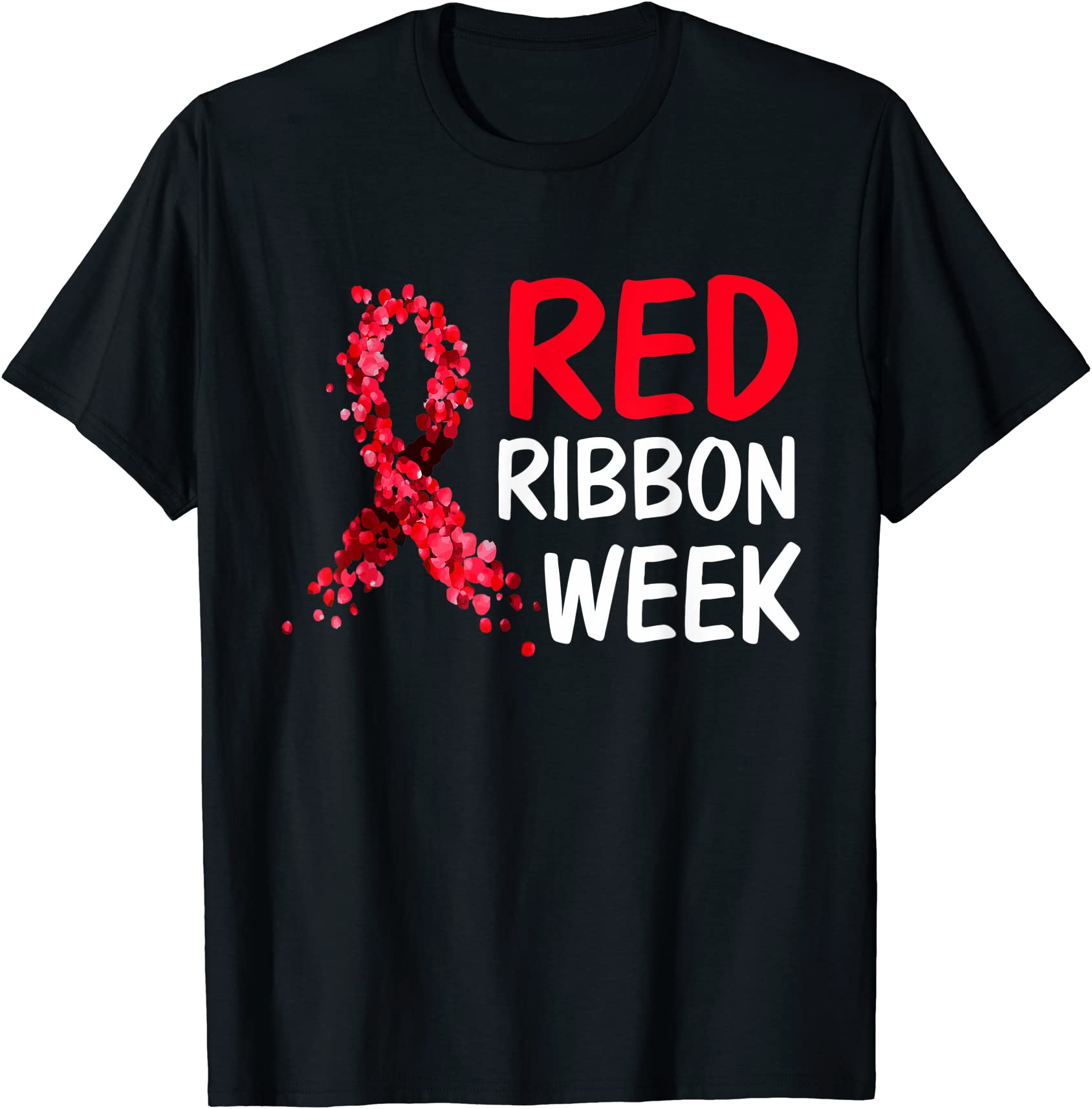 Cute Red Ribbon Graphic For Red Ribbon Week T Shirt Men - Buy T-shirt 