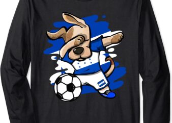 dabbing dog honduras soccer fans honduran flag football art long sleeve t shirt unisex