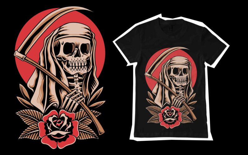 Death has come illustration for t-shirt design - Buy t-shirt designs