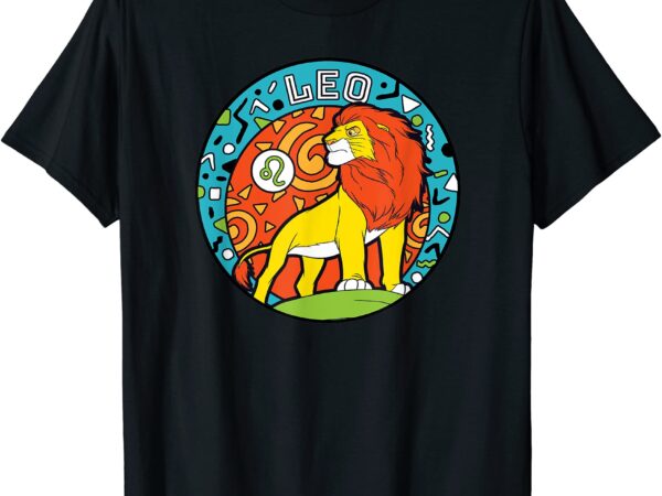 Disney the lion king simba zodiac leo t shirt men