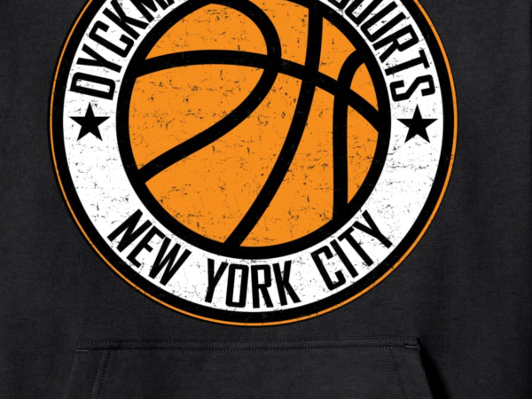 Dyckman park basketball circle distressed print pullover hoodie unisex t shirt vector illustration