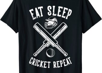 eat sleep cricket repeat bat cricket t shirt men