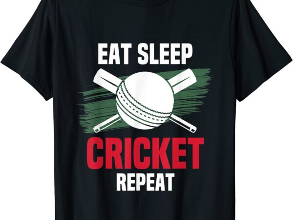 Eat sleep cricket watching cricket ball players field sports t shirt men
