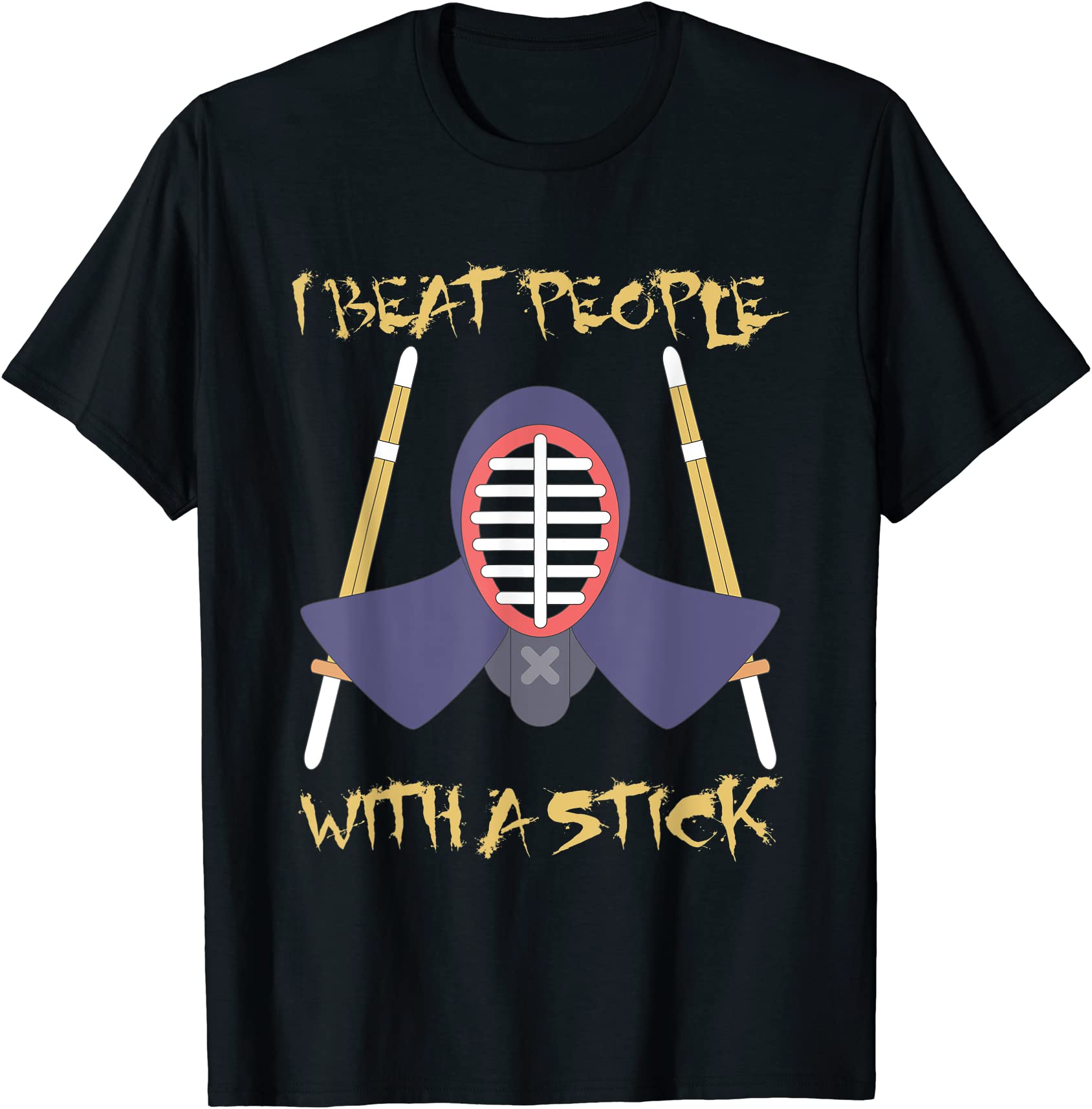 funny aikido kendo i beat people with a stick cool kendo t shirt men ...