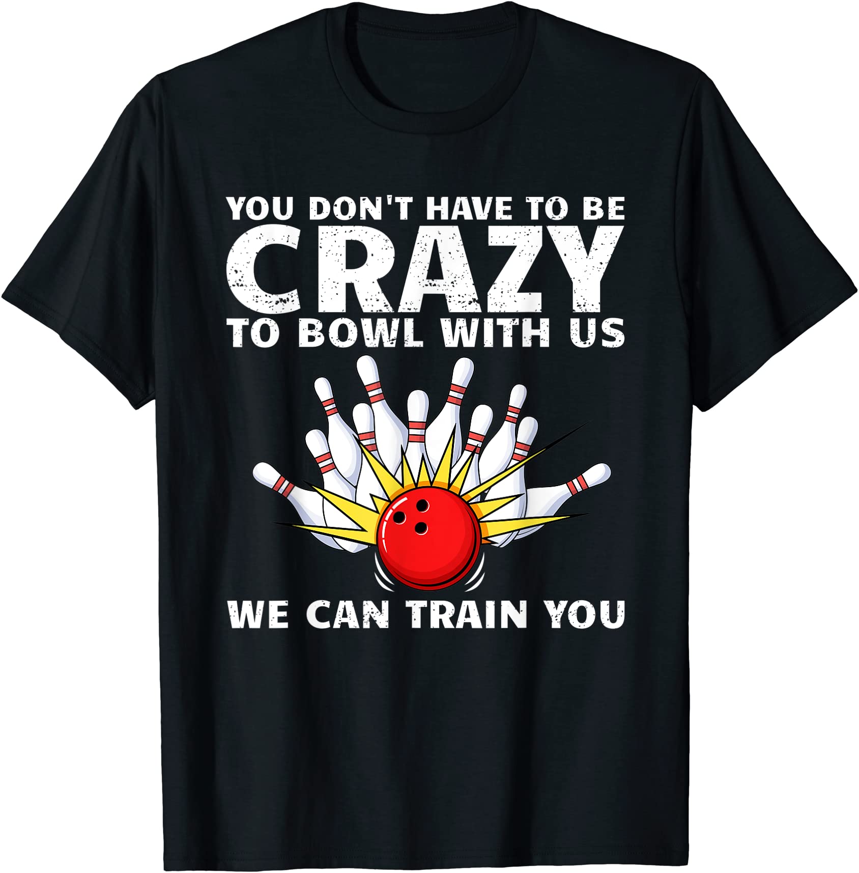 funny bowling for men women bowler team bowling target spare t shirt ...