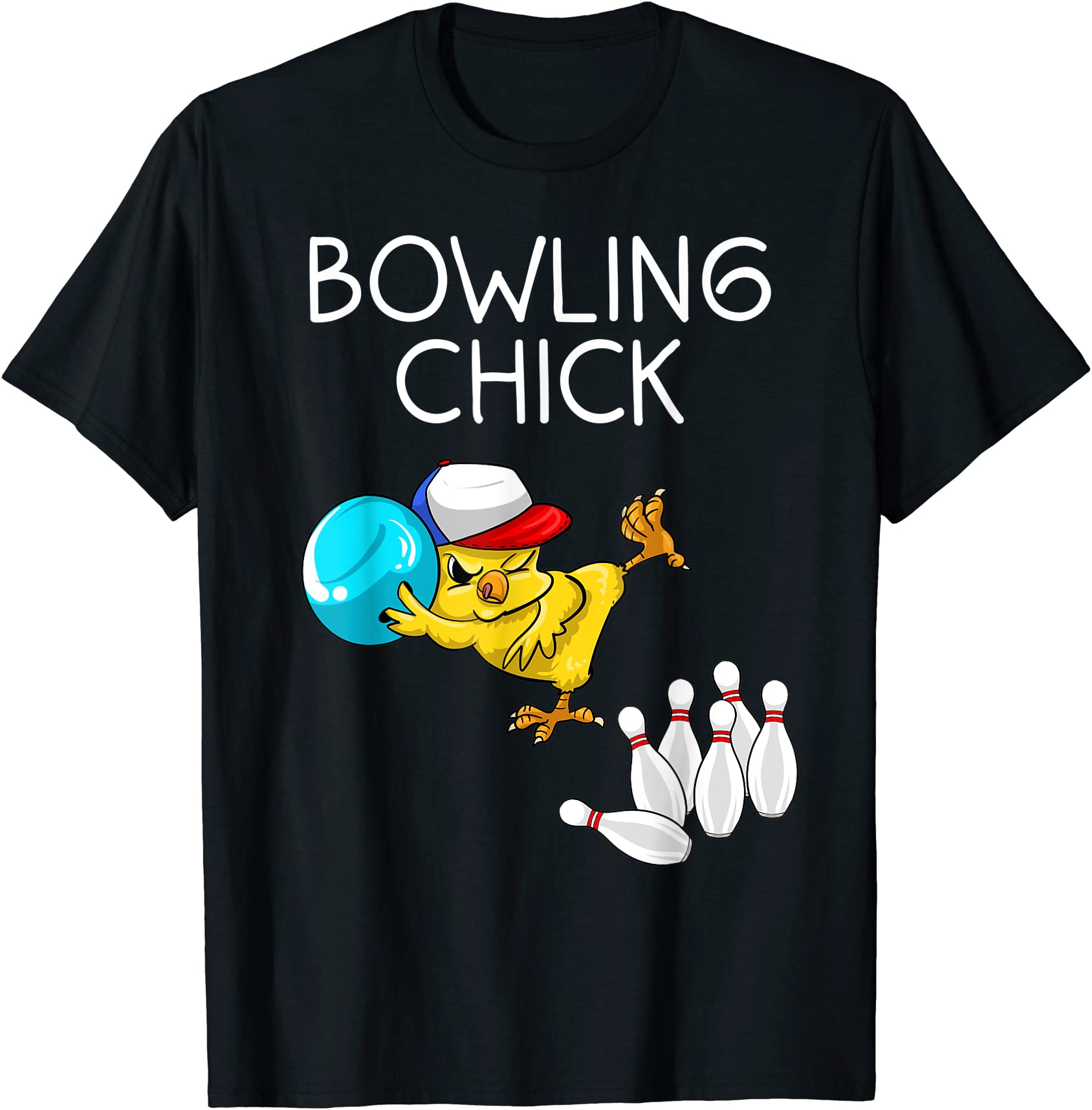 funny bowling gift women cute bowling chick sports athlete t shirt men ...