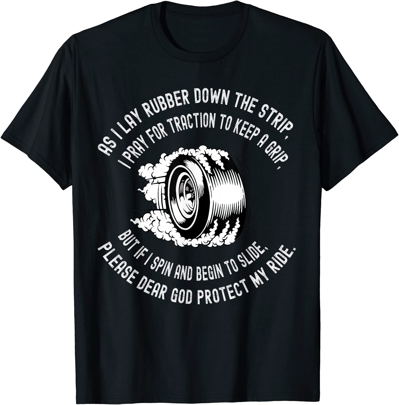 funny drag racer lay rubber saying race car guy design t shirt men ...