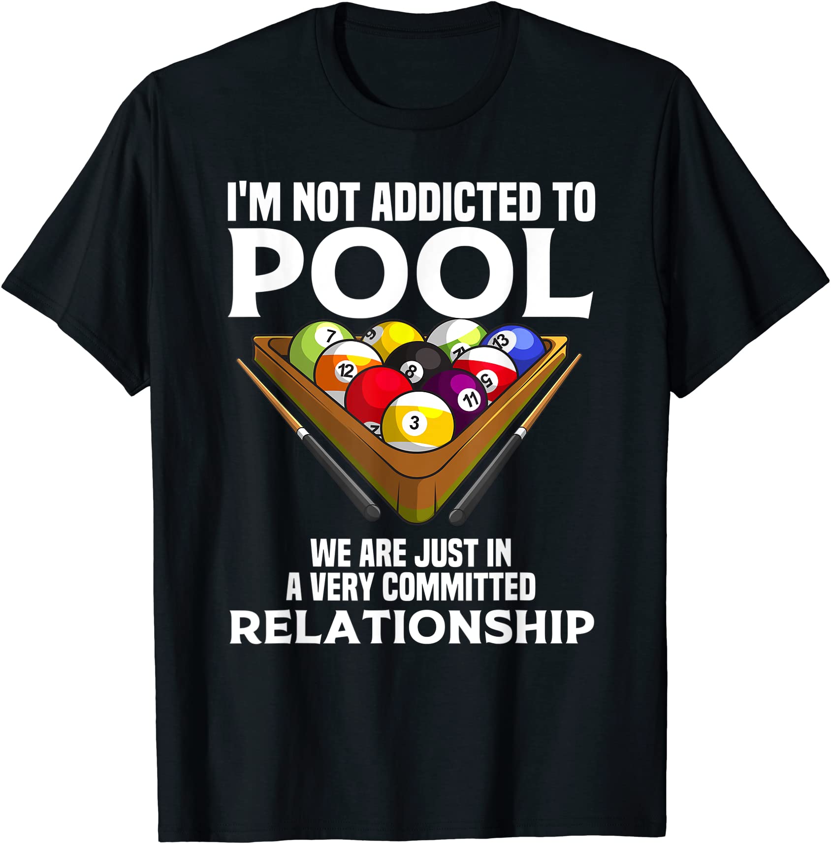 funny pool player gift for men cool addicted to billiards t shirt men ...