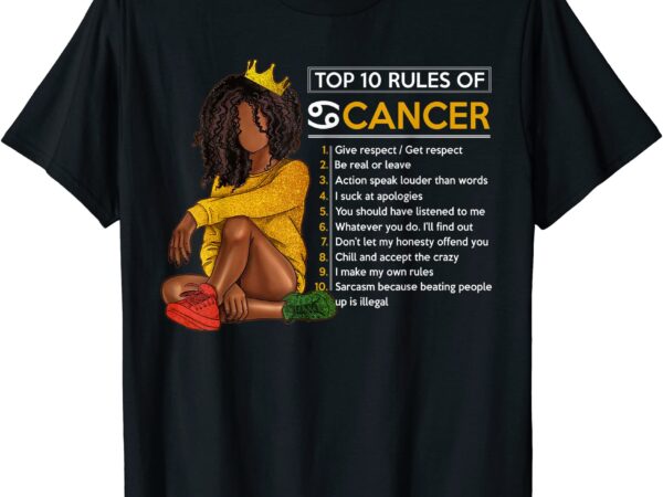 Funny top 10 rules of cancer zodiac sign horoscope birthday t shirt men