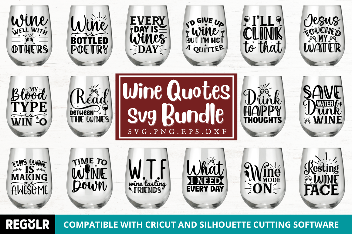 Wine Quotes Svg Bundle Buy T Shirt Designs 0297