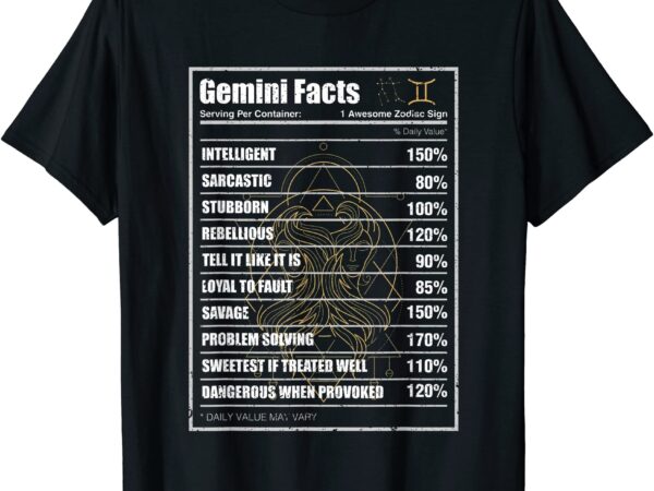 Gemini facts horoscope zodiac sign gift gemini t shirt men