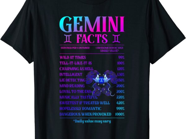 Gemini facts zodiac june birthday gift for men women t shirt men