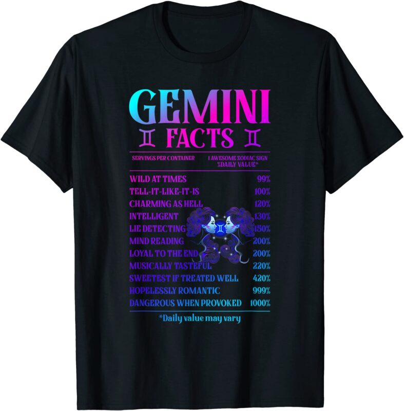 gemini facts zodiac june birthday gift for men women t shirt men