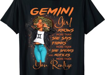 gemini girl knows more than she says for black women t shirt men