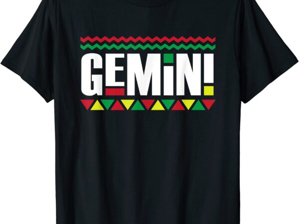 Gemini zodiac afro african style retro vintage astrology t shirt men