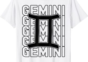 gemini zodiac sign typography astrology t shirt men