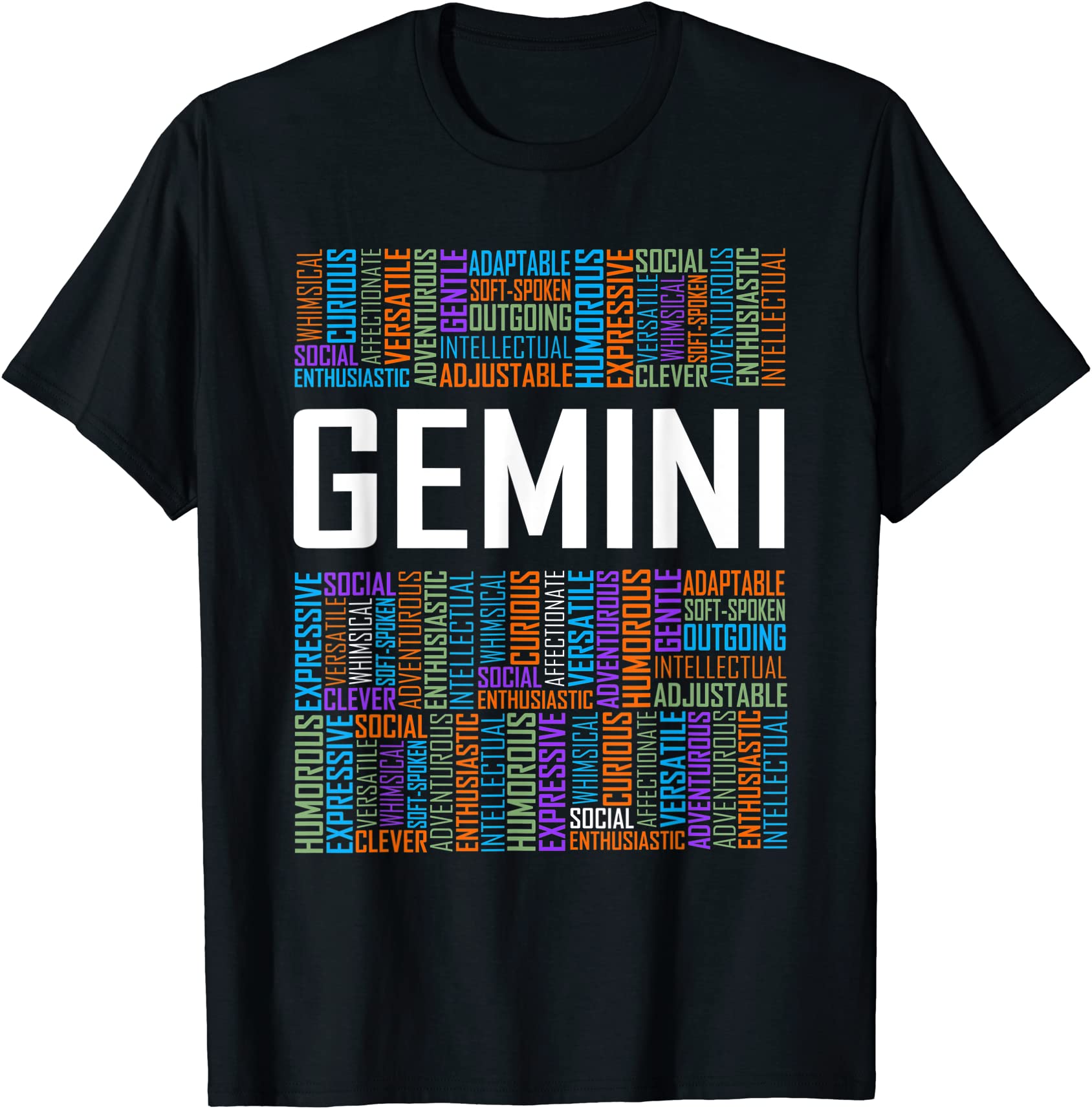 gemini zodiac traits horoscope astrology sign gift words t shirt men ...