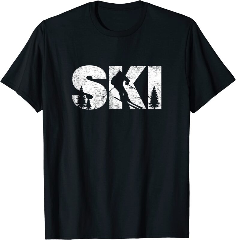 gifts for skiers men women snow skiing alpine downhill ski t shirt men ...