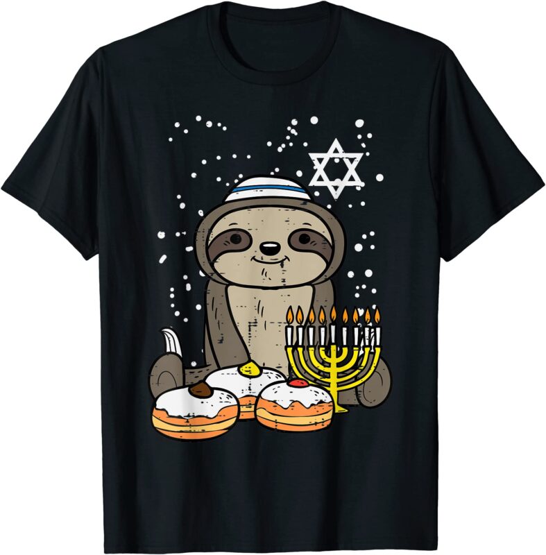 Hanukkah Sloth Chanukah Jewish Men Women Kids Boys Girls T Shirt Men ...