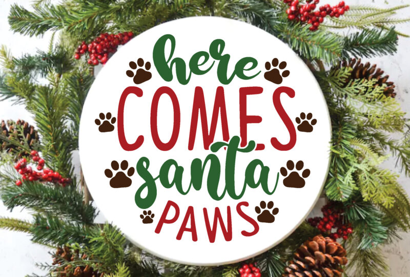 Dog Christmas Round Svg Bundl