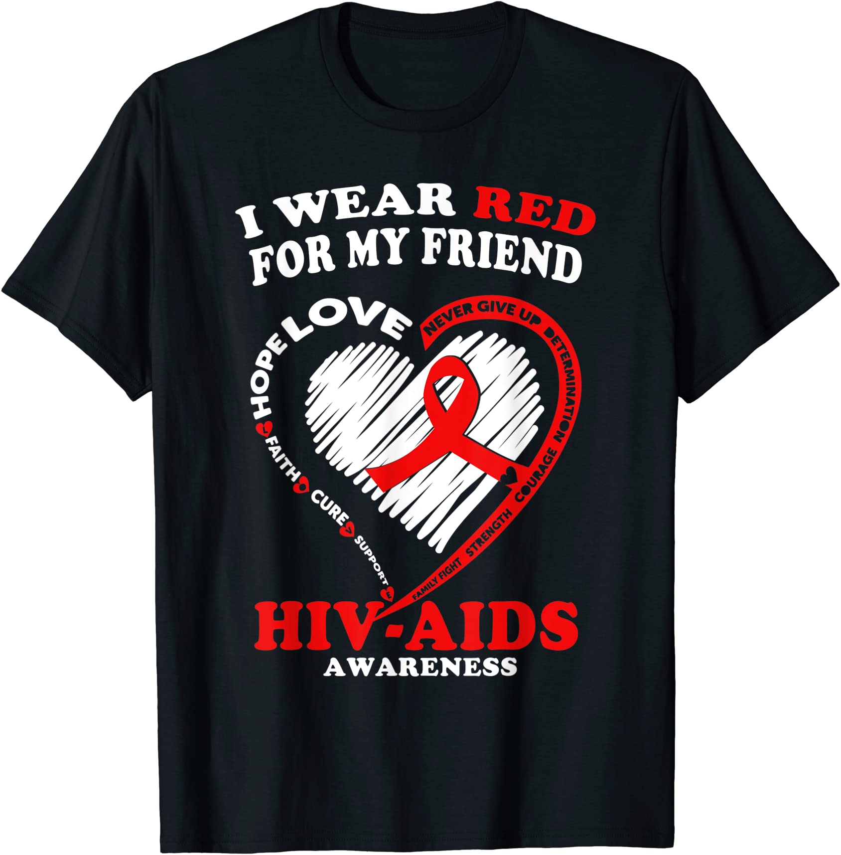 hiv aids awareness t shirt i wear red for my friend men - Buy t-shirt ...