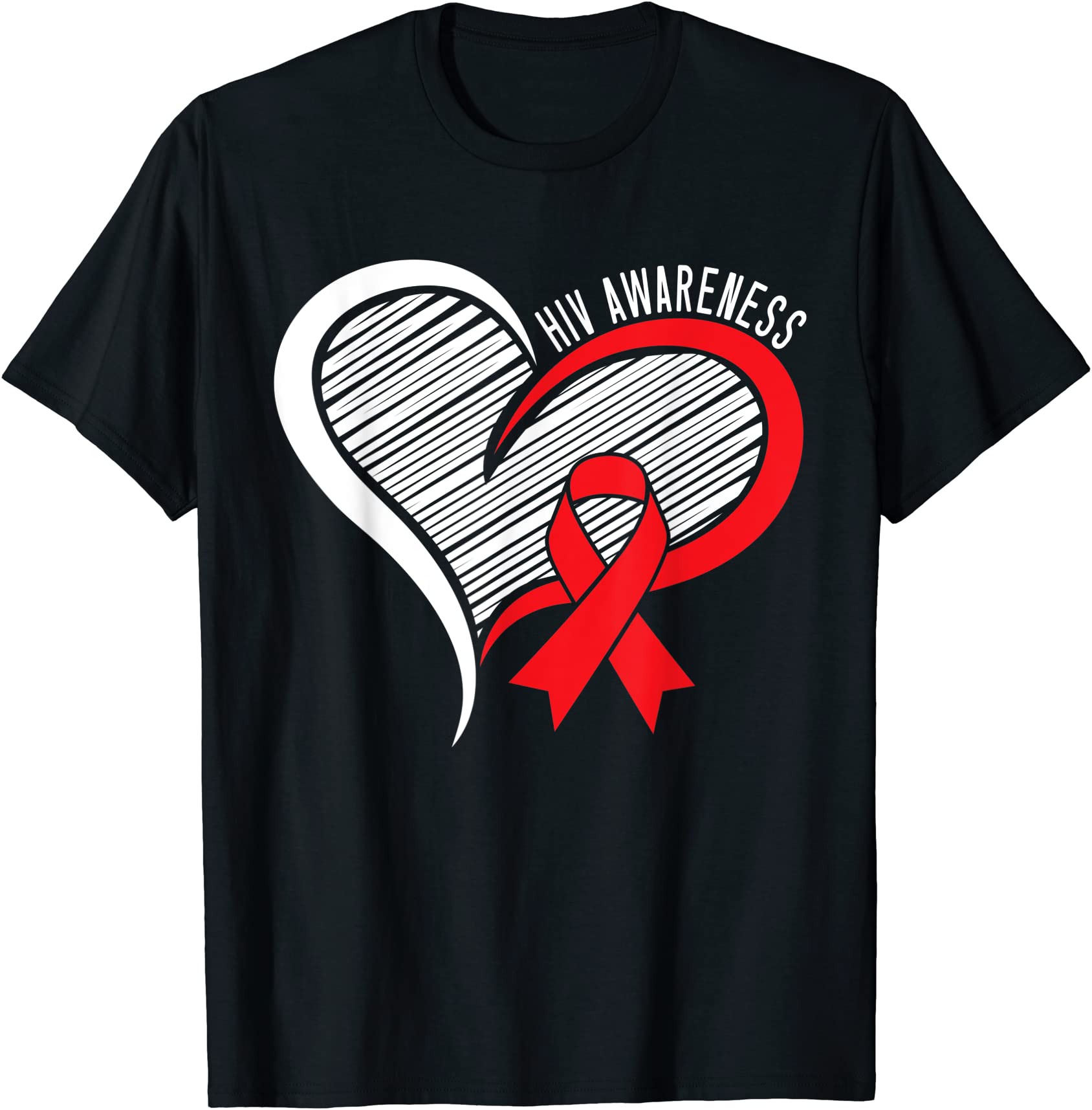 hiv aids awareness warrior support red ribbon disability t shirt men ...