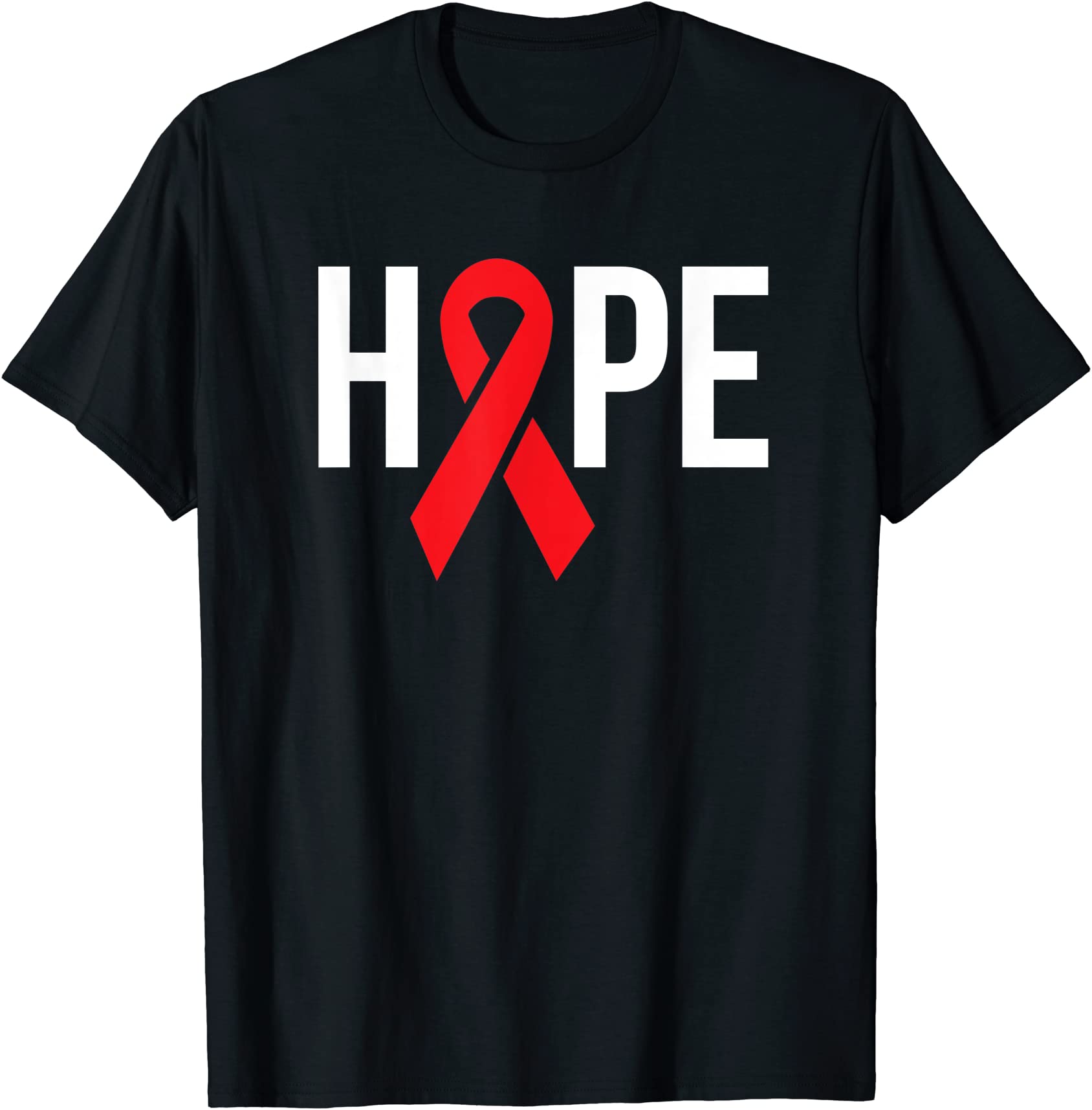 hope aids hiv red ribbon awareness gift world aids day t shirt men ...