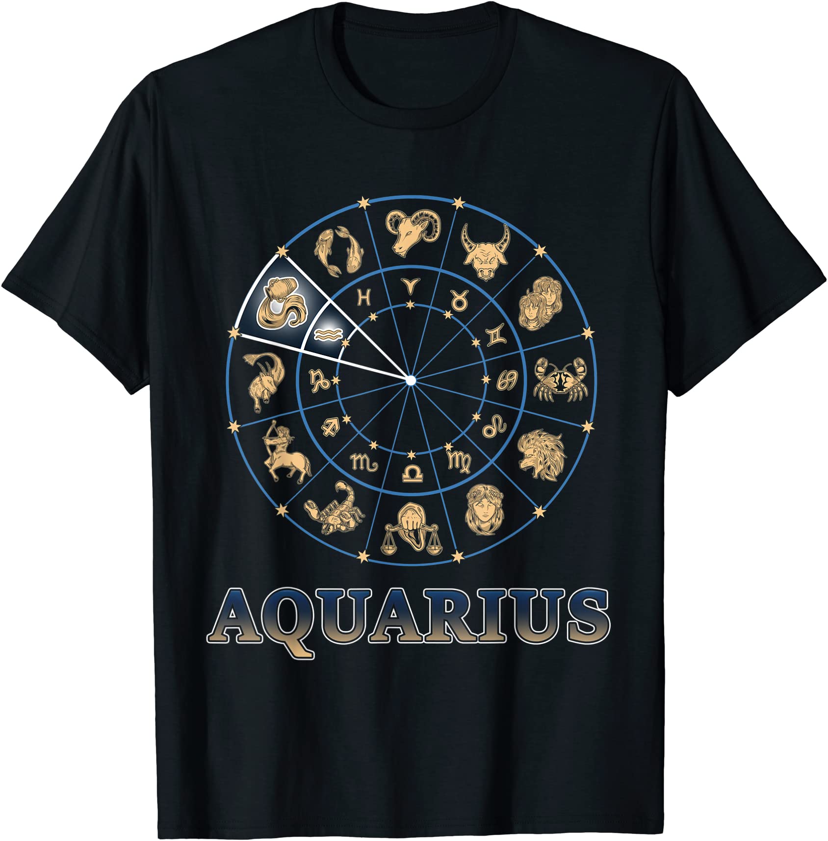 horoscope ascendant zodiac sign aquarius t shirt men - Buy t-shirt designs