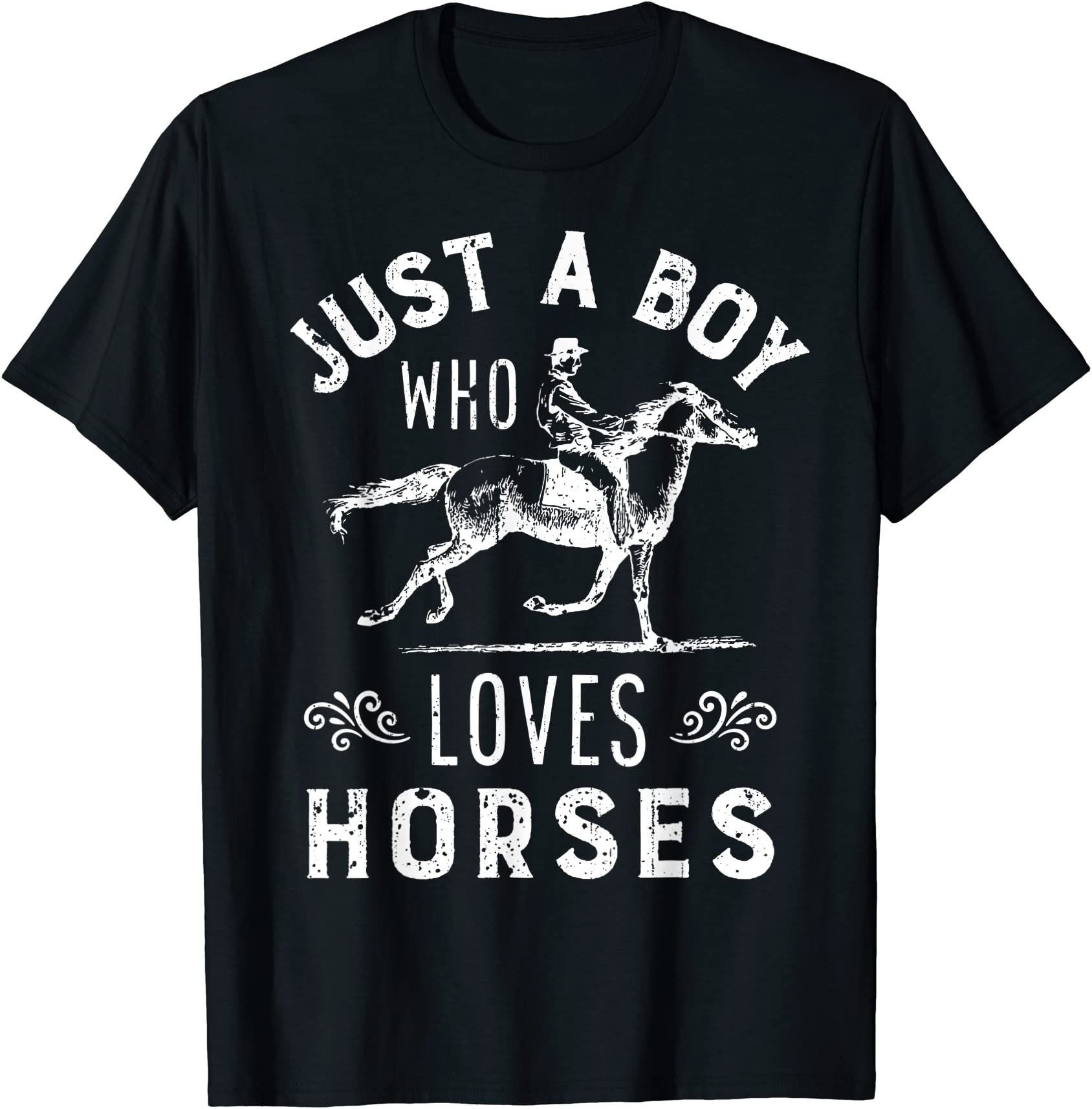 horse just a boy who loves horseback riding equestrian farm t shirt men ...